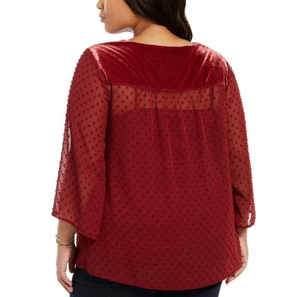 Style & Co Core Plus Fashion Eyelet Red - Picture 2 of 10